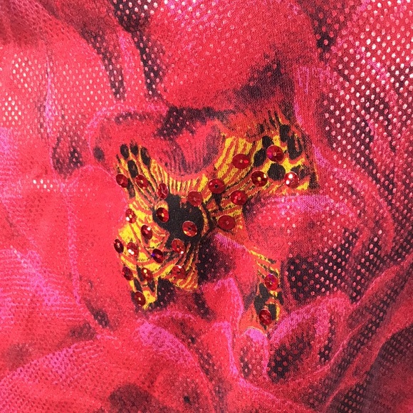 Desigual Floriana green/red flowers tee shirt S - Picture 6 of 13